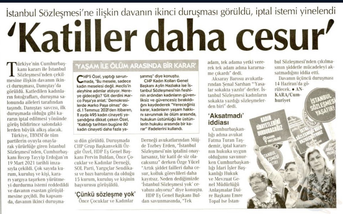 AylinNazliaka's tweet photo. #İstanbulSözleşmesindenVazgeçmiyoruz

@gazetesozcu @cumhuriyetgzt @BirGun_Gazetesi @milliyet https://t.co/3zZ8fmSMAi