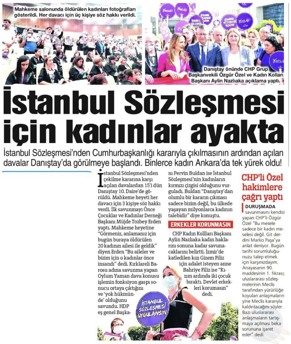 AylinNazliaka's tweet photo. #İstanbulSözleşmesindenVazgeçmiyoruz

@gazetesozcu @cumhuriyetgzt @BirGun_Gazetesi @milliyet https://t.co/3zZ8fmSMAi