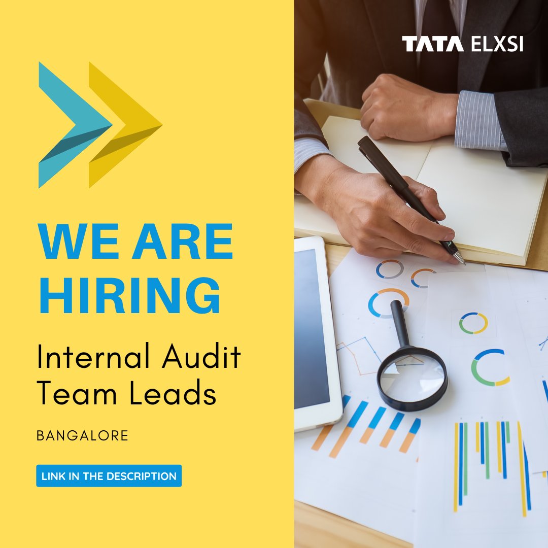 tataelxsi's tweet photo. We're looking for Internal Audit Team Leads.
To apply, click here: https://t.co/4uIQyvMR6R
#tataelxsi #tataelxsijobs #jobopportunities #audit #internalaudit #compliance #processaudit #itauditing #itaudit #itcompliance https://t.co/BI1MeCgMwy