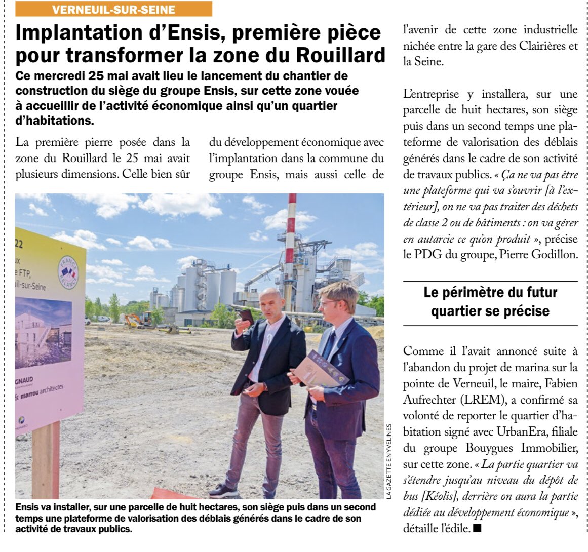 Fabien_Au's tweet photo. L’implantation d’#Ensis est la première pièce pour transformer la zone du #Rouillard in @GazetteYvelines https://t.co/ZCDbfLb9PX