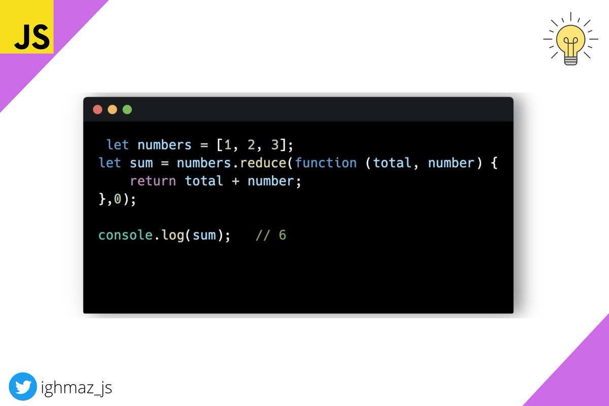 ighmaz_js's tweet image. JavaScript Array reduce() method Explained ⚡️