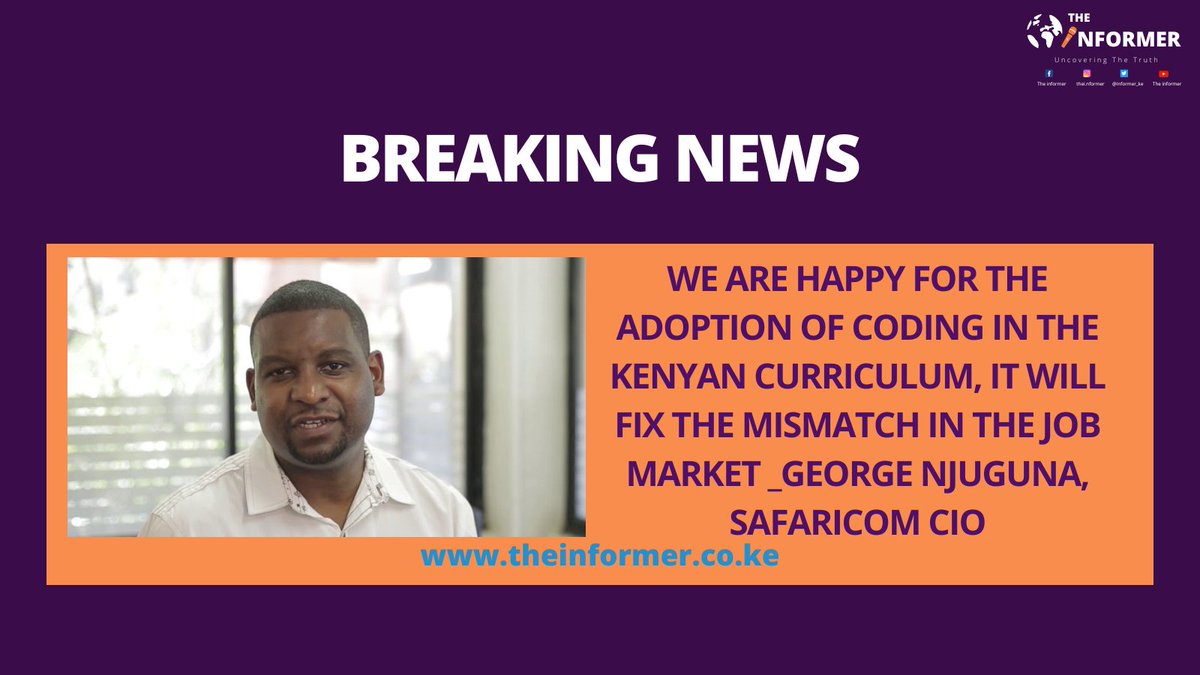 Informer_ke's tweet photo. The Informer News Alert!!!
https://t.co/yYC5rOLDtB
@SafaricomPLC @AfricaKodris @KICDKenya
@MoICTKenya @CA_Kenya
#KodrisAfricaLaunch #DemocratizeCoding https://t.co/WEjP0PcFtB