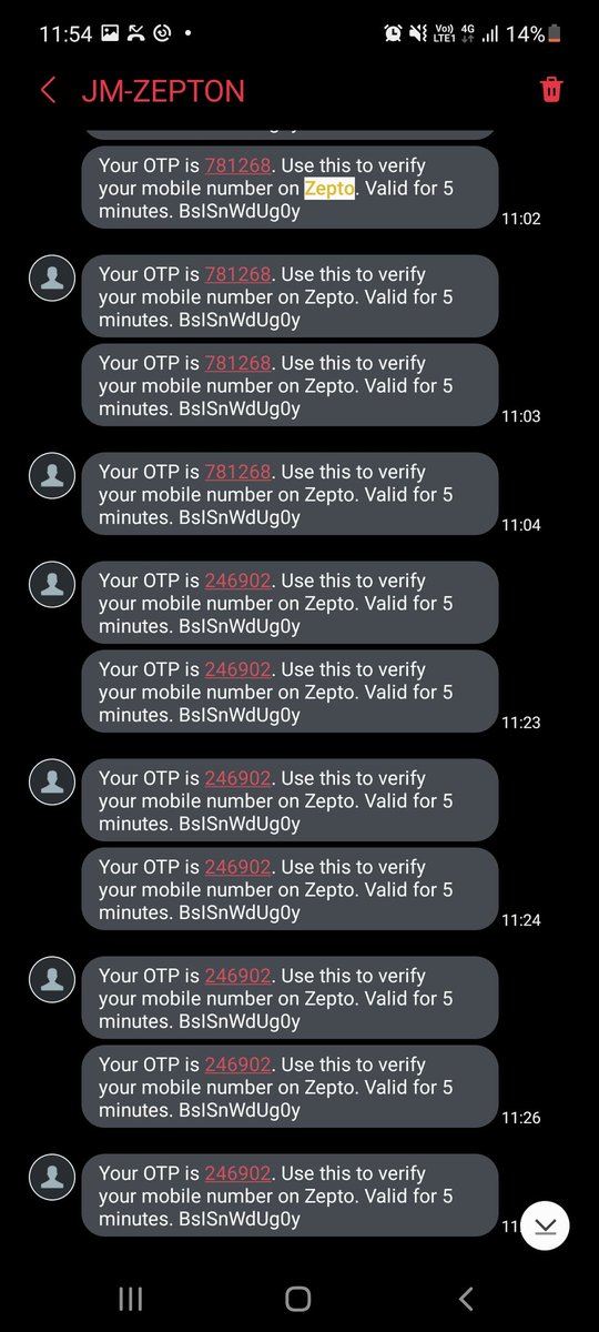 im_rahulshrma's tweet photo. Pls check why I an receiving these kind of calls and message regarding OTP verification. I never use this app or never tried to logged in ok zepto
I will report this to cyber crime if this will not stop on immediate basis..
@zeptocares @ZeptoNow @DelhiPolice @cyber https://t.co/Yk8S9v4aUl
