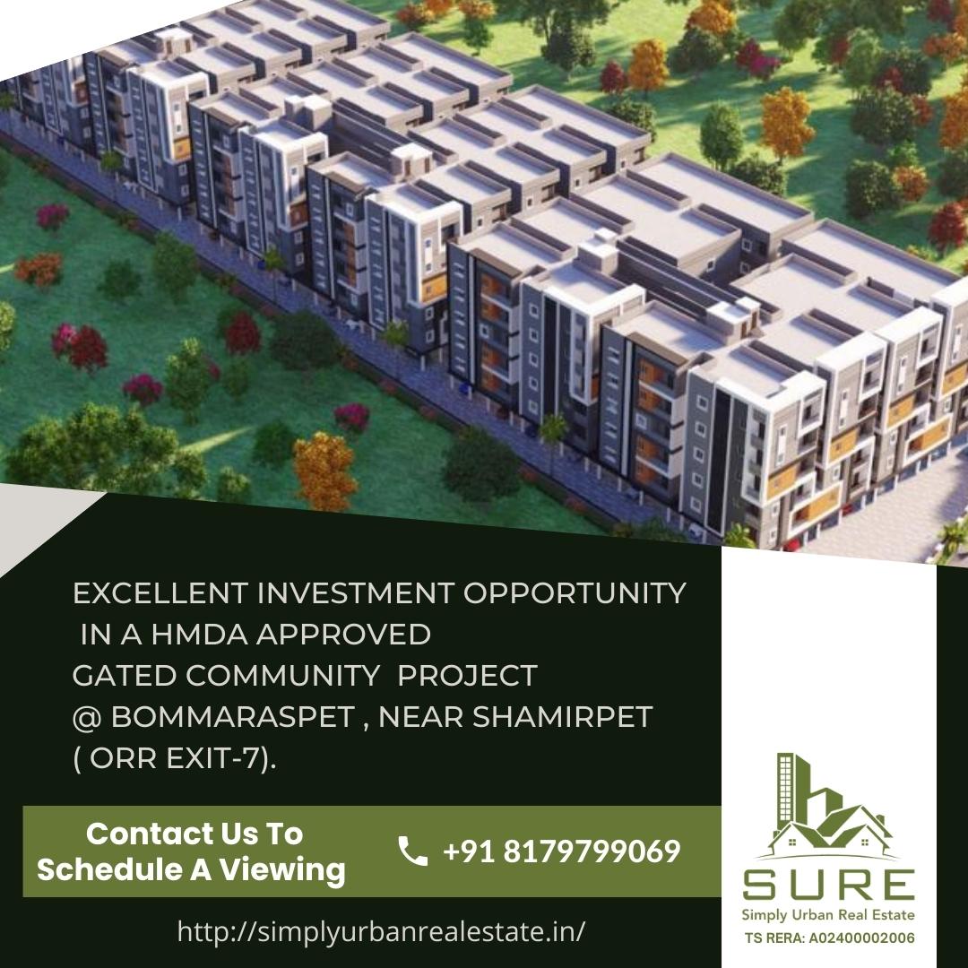 simplyurbanre's tweet photo. Greetings From #SimplyUrbanRealEstate
*Excellent #InvestmentOpportunity In a #HMDAapproved #GatedCommunityProject* At #Bommaraspet Near #Shamirpet ( ORR EXIT-7)
#SimplyUrbanRE #Simply_Urban_Real_Estate We Give Comprehensive Solutions to #fulfill all your #Property requirements https://t.co/kh44h748Gk