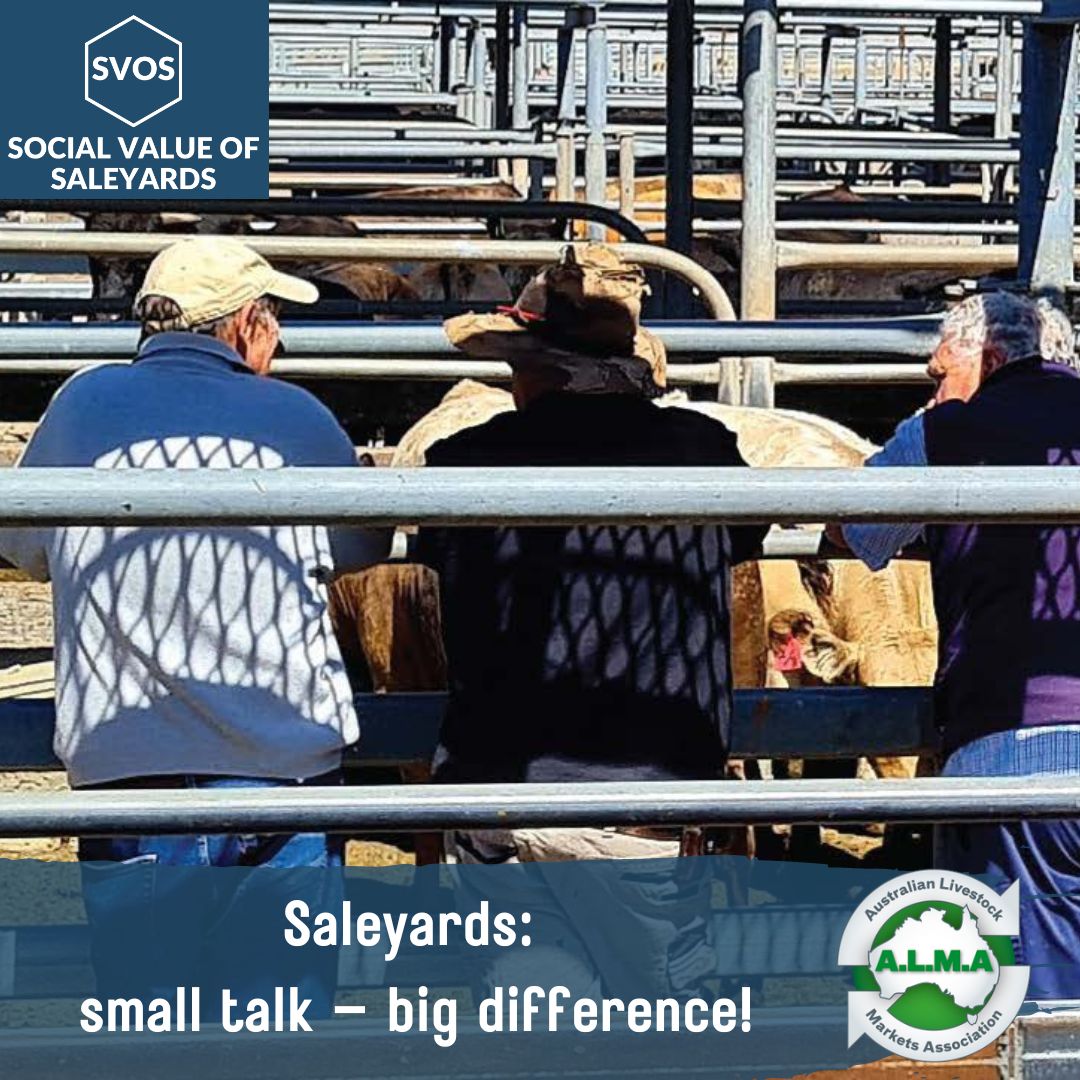 Sometimes its really pretty simple! #smalltalkbigdifference 

Findings from the Social Value of Saleyards research project can be found 👇bit.ly/SVOSbyALMA 

#SVOS #socialvaluematters #ALMA #aussaleyards #saleyard #saleyards #livestockexchange #australianagriculture