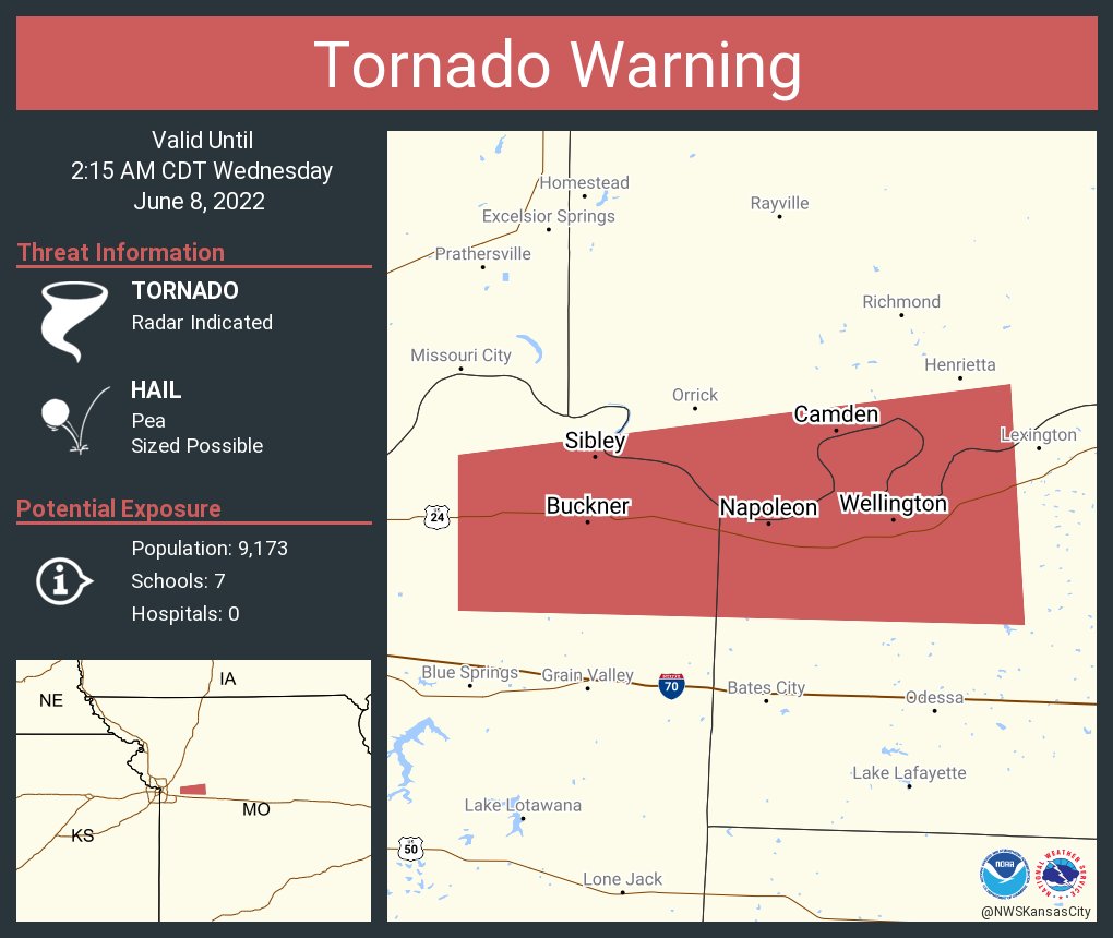 NWS Tornado on Twitter "Tornado Warning including Buckner MO