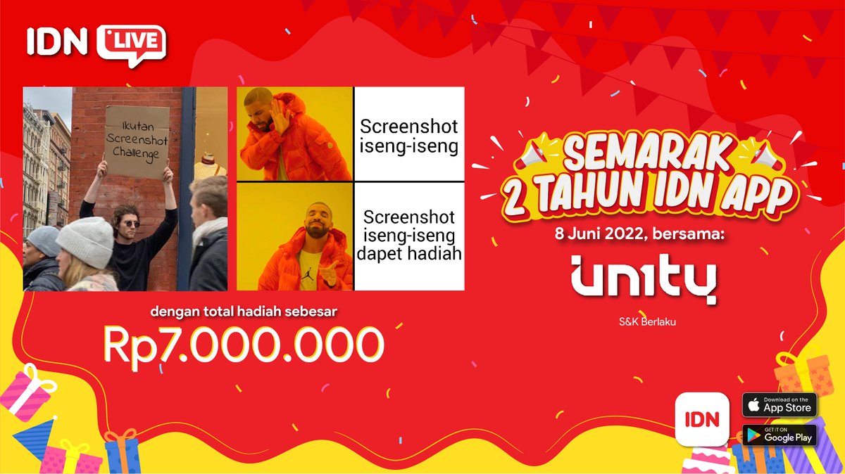 idn_app's tweet photo. Siapa yang kuenya paling bagus?

Ikutin keseruan @UN1TY_Official menghias bento cake spesial #Semarak2TahunIDNApp. Tonton UN1TIME!, Rabu, 8 Juni 2022 pukul 19.00 WIB, LIVE hanya di IDN Live!

Download IDN App: https://t.co/7LUb73RXPD
#SeruBarengIDNLive 
#UN1TIMEIDNLive https://t.co/NkGw3xRsV7