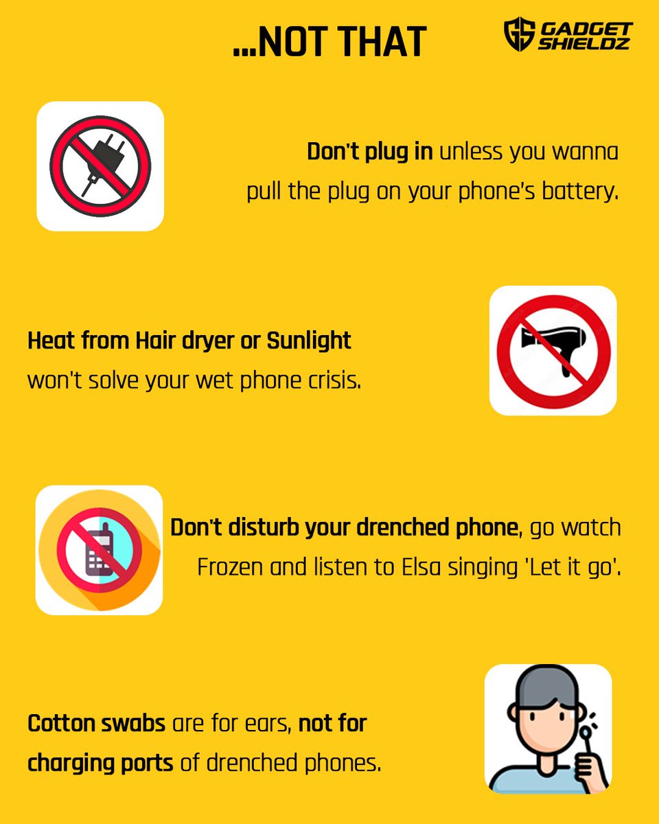gadgetshieldz's tweet photo. Monsoon is coming. This post will come in handy, we promise.
Retweet this post and follow us for more such content!
#gadgetshieldz #waterdamage #saveyourphone #information #knowledgefortheday #dosanddonts #diyhacks #lifehacks #techhacks #techielife https://t.co/LZQfizUPq3
