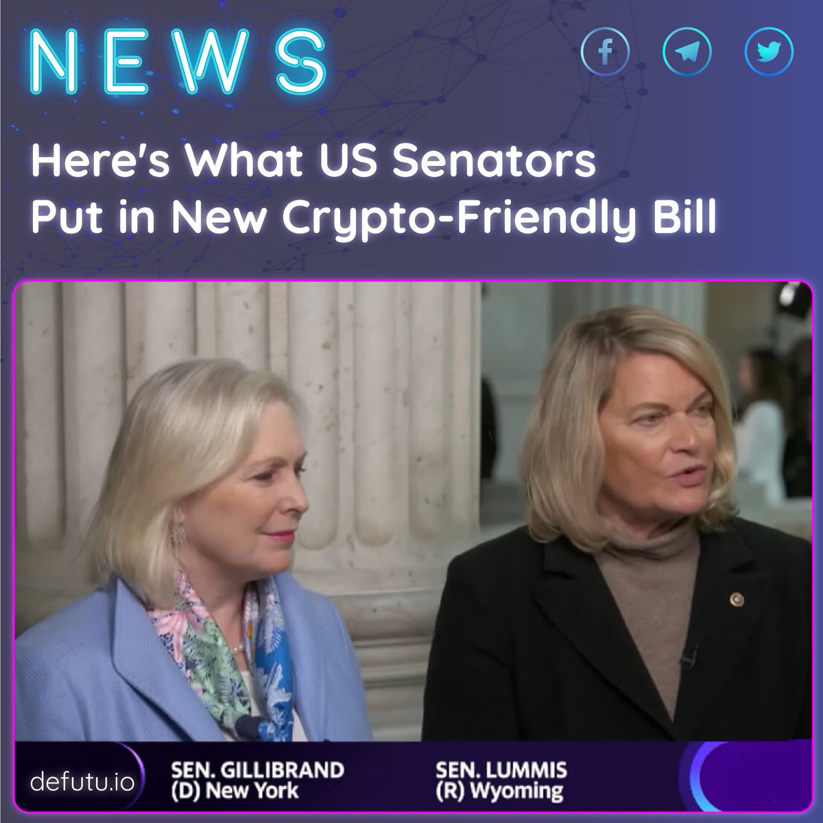 defutu_io's tweet photo. 🔥[News]
Crypto Bill 🇺🇸 Cynthia Lummis and Kirsten Gillibrand are finally out. The bill includes:
- Taxes
- Role of CFTC and SEC
- Energy used in the field of crypto
- Mining company
- 401KZK pension fund
- Investor protection
....
Some other laws
#News #crypto #Crypto_Bill #DFT https://t.co/VnSGB7pNe9