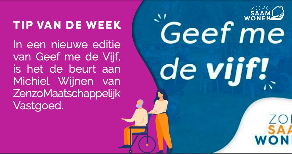 In een nieuwe editie van Geef me de Vijf, is het de beurt aan Michiel Wijnen van Zenzo Maatschappelijk Vastgoed. bit.ly/3H9lOUc