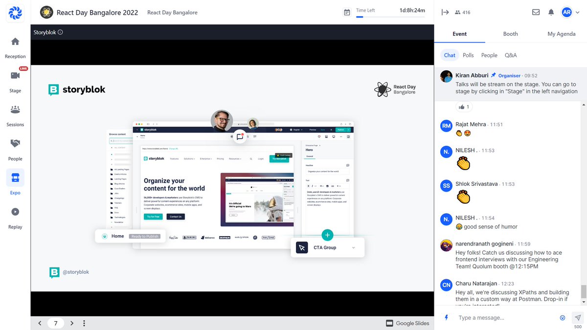 AnushCodergirl's tweet image. @storyblok Virtual Booth looks amazing @ReactDayIn 
#StoryblokWithReact #ReactDayIn2022 🎉