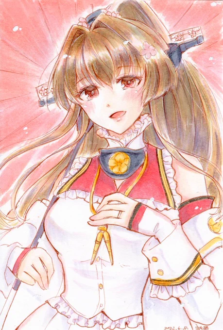 大和さん、改二実装おめでとう!
6月=ジューンブライドということで、ドレス風に描いてみました(^^)

#艦これ  #大和改二 #コピック 
