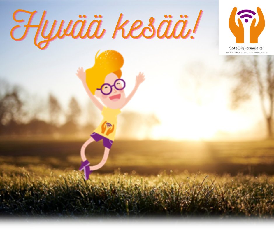 🌻UUDO-hanke ja MODI-erikoistumiskoulutus toivottavat kaikille opiskelijoille, opettajille sekä hankekumppaneille hyvää kesää! 🌻
#sotedigi #digisote #erikoistumiskoulutus #kesä