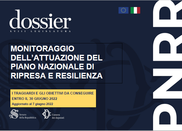SenatoStampa's tweet photo. #PNRR. Monitoraggio dell’attuazione del Piano nazionale di ripresa e resilienza. I traguardi e gli obiettivi da conseguire entro il 30 giugno 2022. Dossier Senato-Camera aggiornato al 7 giugno🔗https://t.co/0QociEFaHR #OpenSenato https://t.co/rIMQQnnXZZ