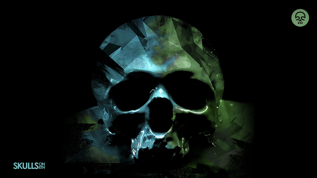 SkullsOnETH's tweet photo. Out of the darkness we come💚🖤
#nftart #skullart #nftakull #NFT https://t.co/1wjPbcApeF