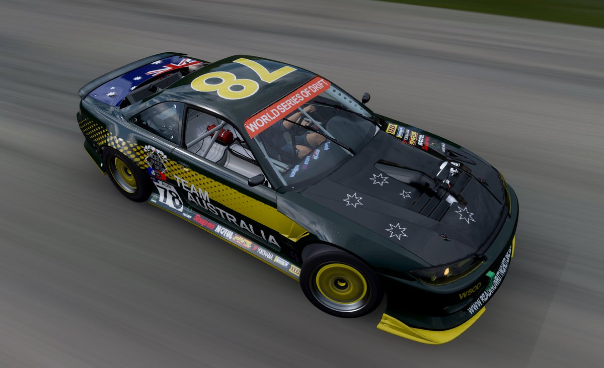 Scarshee's tweet image. Finalised the wrap design for the upcoming #WorldSeriesOfDrift International Championship! So keen to be representing #Australia!!!!

#greenandgold