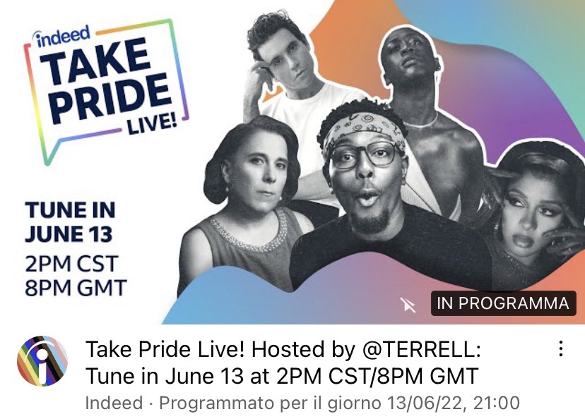 MikaItalianFans's tweet photo. Take Pride #Livestream 🤩🌈 @mikasounds @indeed #indeedworks
13 giugno 👉 https://t.co/9cvGcOb3ES
🇺🇸 14.00 🇬🇧 20.00 🇪🇺🇮🇹 👉 21.00 https://t.co/VvsPk8mEMh