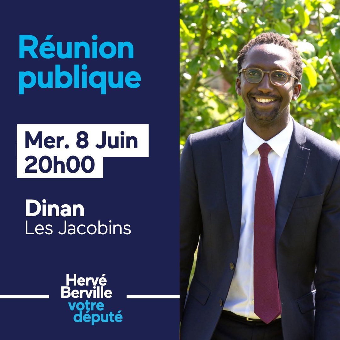 Rendez-vous à #Dinan, ce mercredi soir ! 📣 @HerveBerville et Chantal Bouloux seront présents pour échanger, @avecvous !