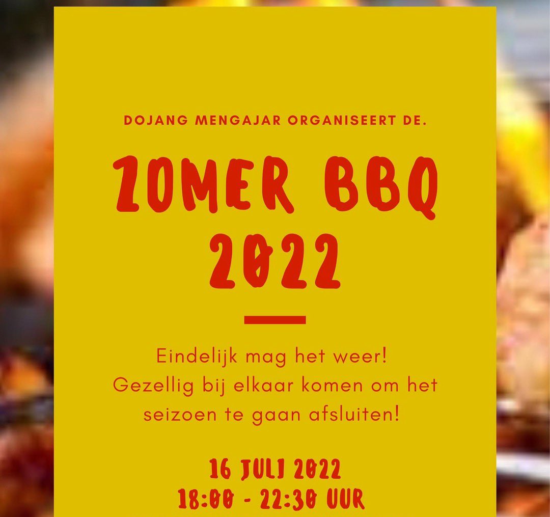 Jidokwan053's tweet photo. 🔥 ZOMER BBQ 2022! 🔥 

Eindelijk mag het weer! 

En daarom gaan we het seizoen ook afsluiten met een ouderwetse BBQ. https://t.co/AadTtAIsg0