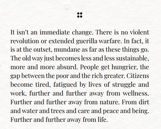 FemnetProg's tweet photo. "In a time not so far away, a time
perhaps parallel to the one we are
in now, a new way is coming into
being. The next time you blink, stay
there. Keep your eyes closed for just
a few more seconds and you will see
it. The future, coming into being.
The future, now." #AFMA2022 https://t.co/z1c7cloRUC