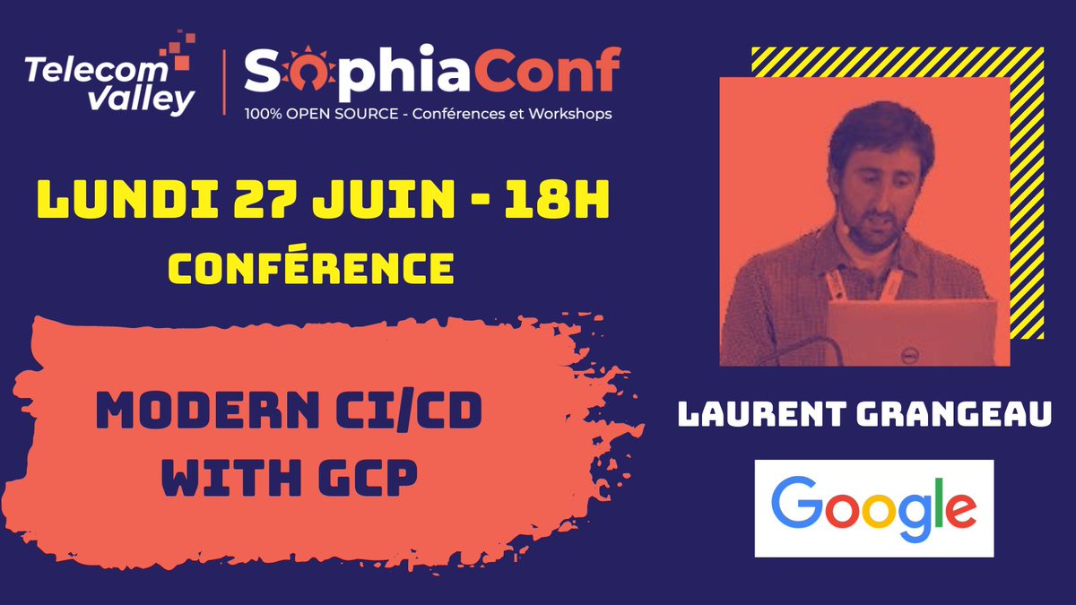 TelecomValley's tweet image. 🗣️ [#SophiaConf2022 - #Conférence] Le 27/06, la conférence du soir se terminera par de l'intégration et du déploiement continu optimisé et sécurisé pour #K8S avec @laurentgrangeau @GoogleFR 
+ d'infos : sophiaconf.fr
#opensource #intégrationcontinue #Kubernetes