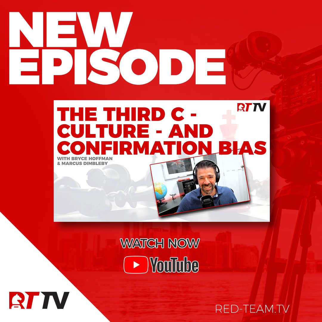 MarcusDimbleby's tweet photo. Our latest episode ‘The Third C - Culture - and Confirmation Bias’ is now available for streaming on Red Team TV. https://t.co/fF78cl1gJ7
#podcast #ceo #leadership #changemanagement #inclusion #practiceoverprocess #redteamthinking #decisionmaking #confirmationbias #culture https://t.co/pqSfAJfn3v