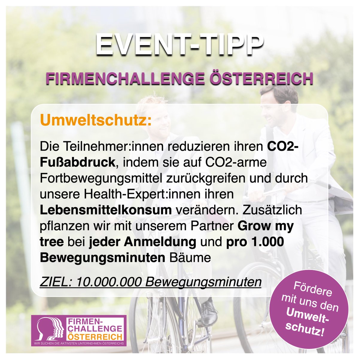 SPORTS_Select's tweet image. Der anwährende Klimawandel stellt uns vor große Herausforderungen. Deswegen ist es in Zeiten wie diesen besonders wichtig, die Natur zu schützen und aktiv etwas für die Umwelt zu tun - mit der Firmenchallenge Österreich ist das ganz einfach.
@GROWMYTREE1 
firmenchallenge-oesterreich.at/Umweltschutz