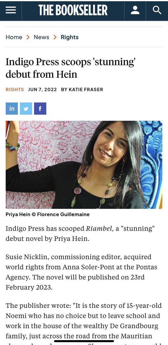PriyaHein's tweet photo. Exciting news! @thebookseller 🙏🏽

https://t.co/UoU8TsaY7e https://t.co/Mub8tGpmoC