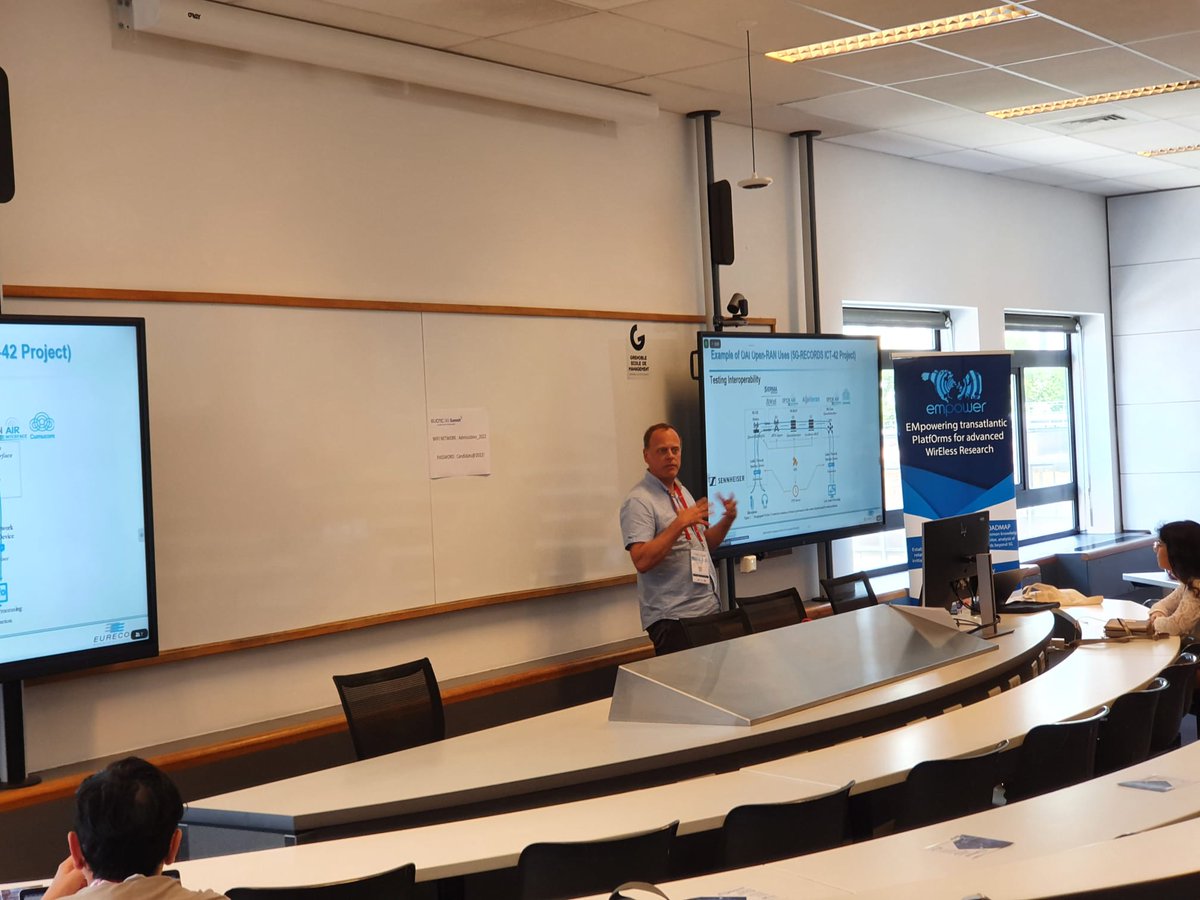 5G_Records's tweet photo. The @EuCNC 2022 is taking place in Grenoble and @5G_Records has not wanted to miss out!
Yesterday @EURECOM presented its #OAI platform in the WS: "Empowering Transatlantic Platforms for #5G Advanced and #6G #Networks"
https://t.co/Bfpw7g3zPo
#5G #5GRECORDS #OpenAirInterface https://t.co/TqpN1xyiyv