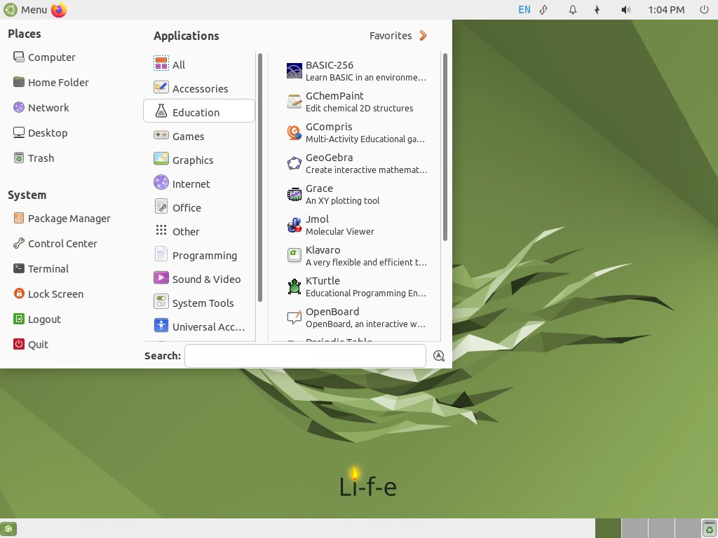 Li-f-e: #Linux for #Education 22.04 LTS based on #Ubuntu MATE out now!  Check out: cyberorg.wordpress.com/2022/06/08/li-… #edtech #opensource