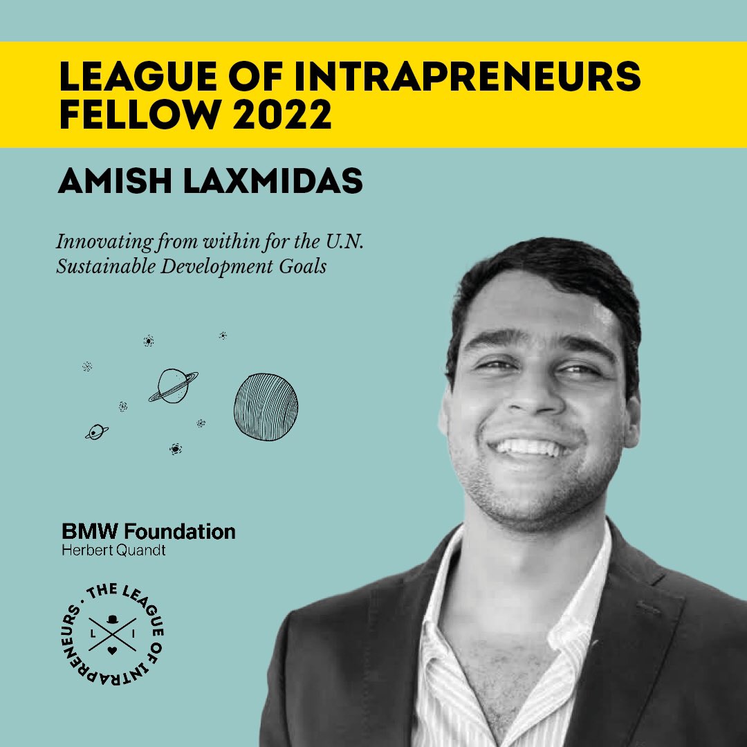 Excited to be part of the <a href="/_intrapreneurs/">League of Intrapreneurs</a> &amp; <a href="/bmwfoundation/">BMW Foundation</a> Public Fellowship 2022. Intrapreneurship: leading change from within. Looking forward to meet other inspiring people across the globe who are innovating, co-creating and implementing change against all odds. #SDGs