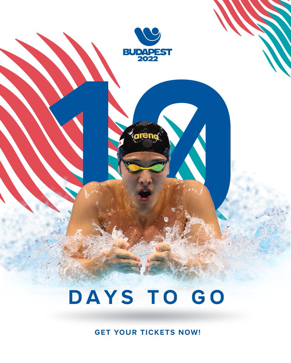 WorldAquatics's tweet photo. 1️⃣0️⃣ DAYS TO GO 🔥 #FINABudapest2022 https://t.co/y4vrkgVcjr