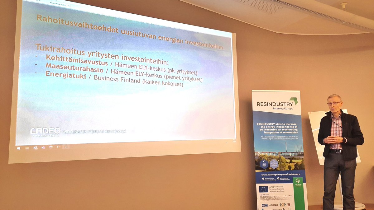 Katerina Medkova (@medkovakaterina) on Twitter photo The <a href="/ResindustryP/">RESINDUSTRY Project</a> aims to increase the integration of #renewables in the #industry. Jari Eskola from #LADEC presents possible funding options for such investments in #SMEs. <a href="/sme_power/">SME POWER</a> <a href="/interregeurope/">Interreg Europe</a> <a href="/LABfinland/">LABfinland</a> <a href="/PHliitto/">Päijät-Hämeen liitto</a> The <a href="/ResindustryP/">RESINDUSTRY Project</a> aims to increase the integration of #renewables in the #industry. Jari Eskola from #LADEC presents possible funding options for such investments in #SMEs. <a href="/sme_power/">SME POWER</a> <a href="/interregeurope/">Interreg Europe</a> <a href="/LABfinland/">LABfinland</a> <a href="/PHliitto/">Päijät-Hämeen liitto</a>