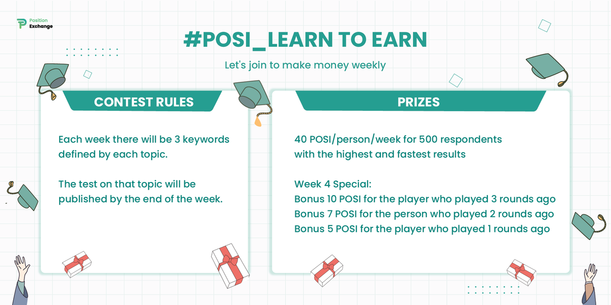 PositionEx's tweet photo. #POSI_LearnToEarn YOUR KNOWLEDGE MAKES MONEY 🔥

Position Exchange is in charge of the Learn To Earn campaign. We'll send you important material on the blockchain sector every week. There'll be a test at the end of the week, and the prize will, of course, be yours. 🤑 https://t.co/1Y6dXenim3