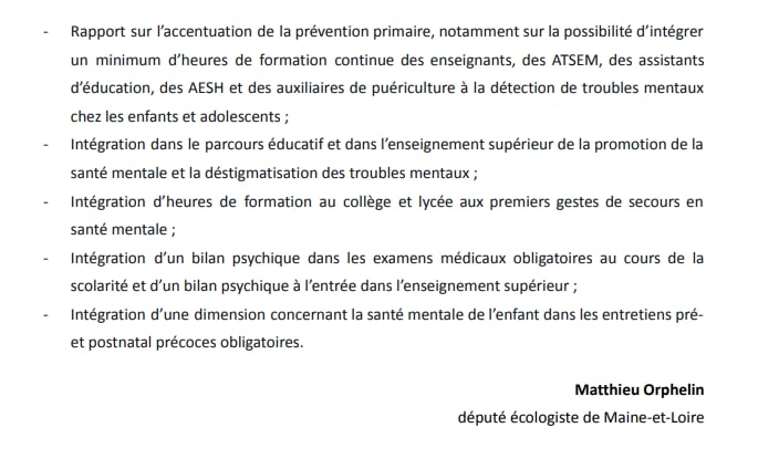Matthieu ORPHELIN (@m_orphelin) on Twitter photo Face à l'urgence de la situation et aux cris d'alerte des professionnels et <a href="/Defenseurdroits/">Défenseur des droits</a>, je dépose ce jour une loi cadre pour la #santé #mentale et la #psychiatrie des jeunes. Au gvt et aux prochains parlementaires de s'en saisir ! 3 M de jeunes en besoin, < 700 pédopsys Face à l'urgence de la situation et aux cris d'alerte des professionnels et <a href="/Defenseurdroits/">Défenseur des droits</a>, je dépose ce jour une loi cadre pour la #santé #mentale et la #psychiatrie des jeunes. Au gvt et aux prochains parlementaires de s'en saisir ! 3 M de jeunes en besoin, < 700 pédopsys