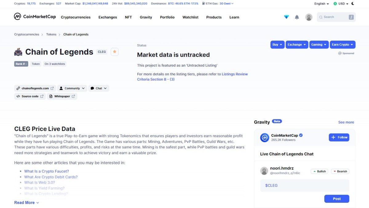 chainoflegends's tweet photo. 💥💣LISTED ON #CMC💣💥

🎉Congratulations to all of the @ChainOfLegends community, specially Team members!!

✨🎯We are Now officially listed on @CoinMarketCap 

👊 Let's support the project by adding it to your watchlist 👊

🍀 https://t.co/dBs9FKKkAj 🍀 https://t.co/eXGW8n3iim