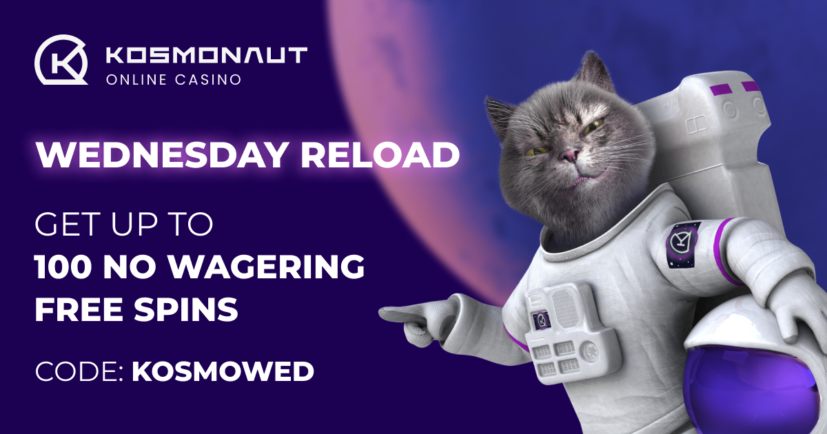 &#128142;GET UP TO 100 FREE SPINS WITH NO WAGER TODAY! You can get 2️⃣5️⃣, 5️⃣0️⃣ or even 1️⃣0️⃣0️⃣ #FreeSpins with NO #wagering requirements each Wednesday for a #deposit with the code:
&#128071;&#128071;&#128071;
KOSMOWED
☝️☝️☝️
&#128073;
