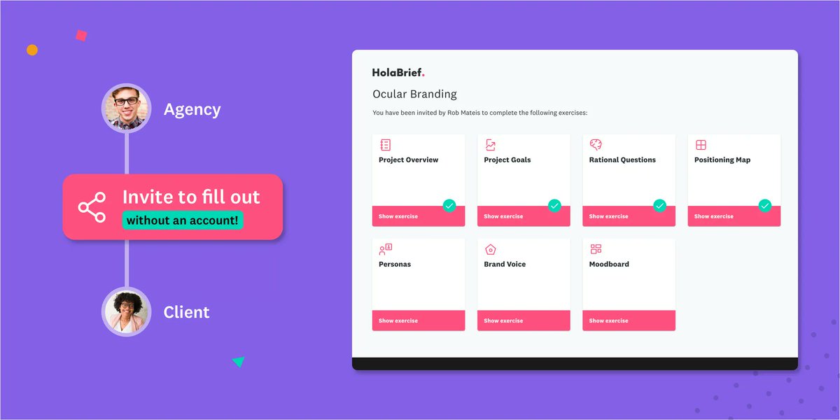 holabrief's tweet photo. New in HolaBrief: Get your client's input faster. No need for them to create an account!

Now finally your clients can fill out the necessary information from anywhere, any time and you’ll get your input faster: Win-Win for both! 🙌

 ➡️https://t.co/RQzQiO87S6 https://t.co/nmvT0rw6YQ