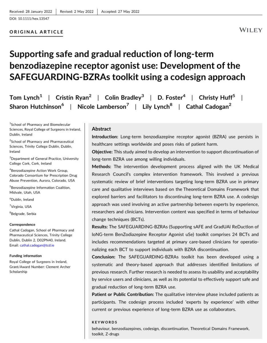 CathalCadogan's tweet photo. Well done to @TomKevinLynch on another #OpenAccess publication from his PhD on developing a toolkit of BCTs to support people who want to reduce/stop #BZRA use! Really grateful to everyone who contributed to this work
https://t.co/gDiA3m6VXh https://t.co/NzY9FfwwG3