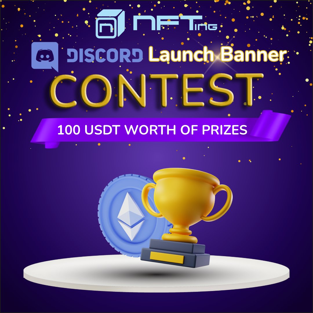 NFTing_Official's tweet photo. NFTing Discord Design Banner Entry Contest! 🥳 
🎁 100 USDT WORTH OF PRIZES  🎁
Mechanics:
1️⃣ Follow @NFTing_Official, like and RT this
2️⃣ Tag 3 friends
3️⃣ Join our Discord: https://t.co/lsdx77kwlG
4️⃣ Enter here: https://t.co/mdM92nqlmg

#NFTingDiscordLaunch #NFTing #NFTGiveaway https://t.co/dzP4InMfkT