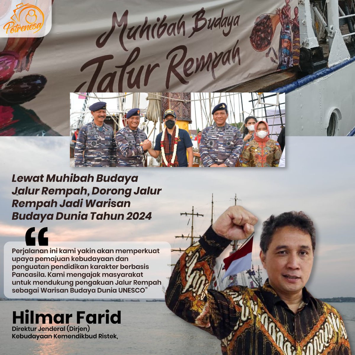 digifeeder's tweet photo. Pernyataan Hilmar Farid mengenai Muhibah Budaya Jalur Rempah.
perjalanan ini diyakini akan memperkuat upaya kemajuan kebudayaan dan penguatan pendidikan karakter berbasis Pancasila. 
#MBJR 
@budayasaya https://t.co/FOSchHJ0z4