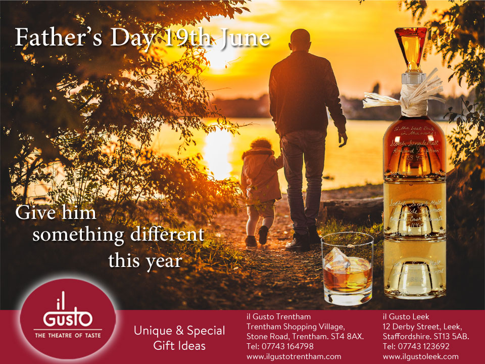 If you're looking for an unusual gift for Dad this year, call in to see us...you'll be spoilt for choice!!
il Gusto Leek, 12 Derby Street, Leek. ST13 5AB. 
Tel: 07743 123692 | ilgustoleek.com