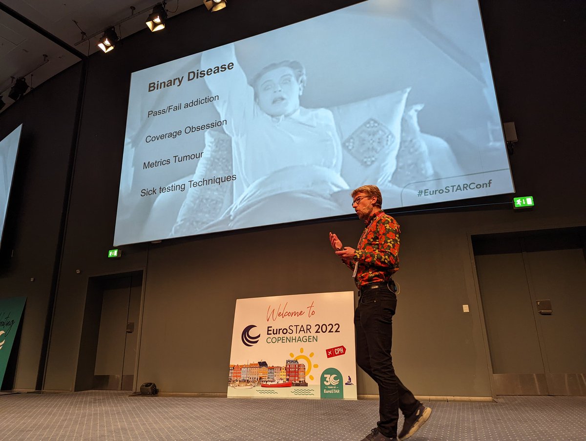 kristoffer_nord's tweet photo. It's an ongoing epidemic "The binary disease" #VaccinesNow #WontSomeoneAct #TestersWakeUp Rikard Edgren's keynote at #EuroSTARConf https://t.co/HE9w1TU0I9
