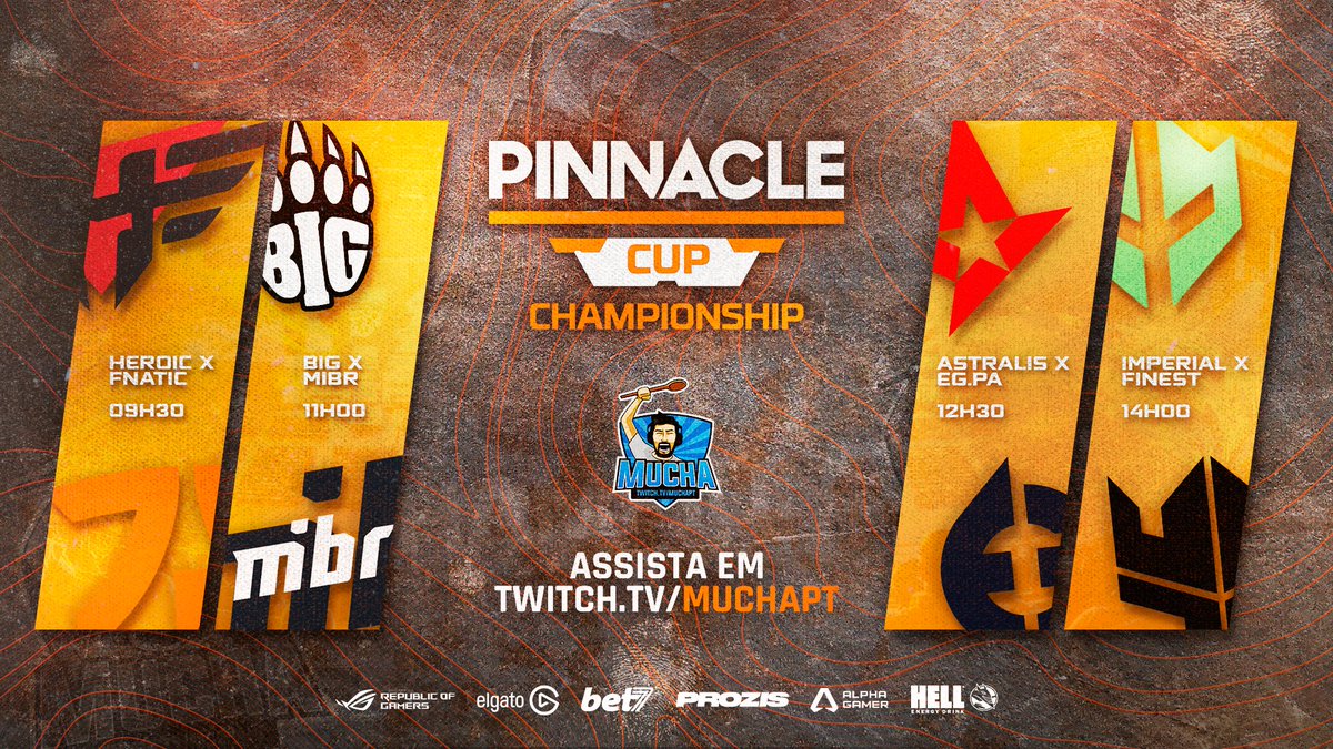 Começa hoje a <a href="/PinnacleEsports/">Pinnacle Esports</a> e vão conseguir acompanhar todos os jogos comigo, no nosso cantinho do CS. Esperam-nos grandes jogos, que comece o espetáculo! Live às 09h15.

📺twitch.tv/muchapt