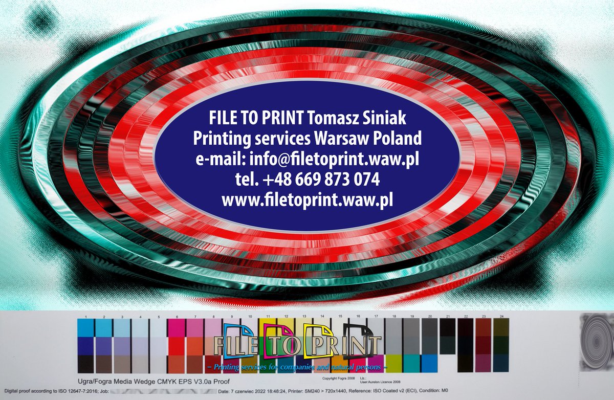 Fogra certified proofs, press proofs, printer's proofs, colour accurate proofs, proofs prints to A2+. FILE TO PRINT Tomasz Siniak Colour proofing &amp; Printing services #filetoprint #tomaszsiniak #Fograproofs #printerproof #proofing #PrintFactory #ProofMaster #Epson #Warsaw