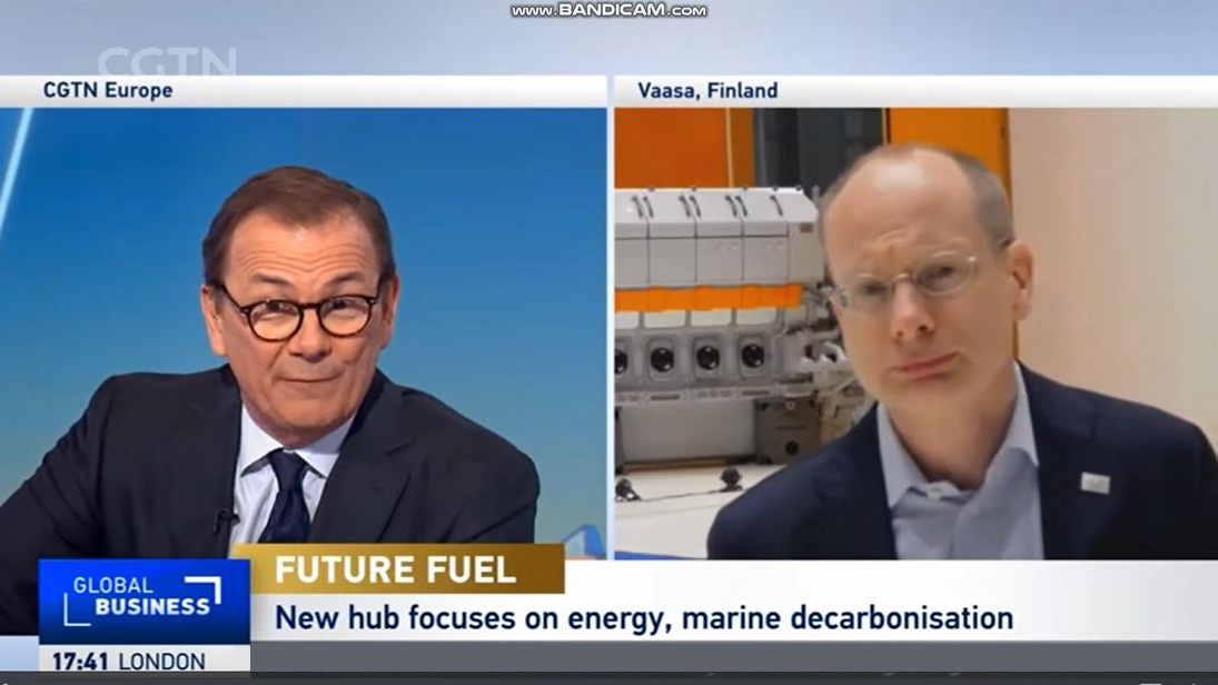wartsilacorp's tweet image. .@HakanAgnevall President and CEO @wartsilacorp  joins @CGTNOfficial to share how the newly launched #SustainableTechnologyHub will advance the global #decarbonisation of marine &amp;amp; energy industries. wartsi.ly/3GQatIu