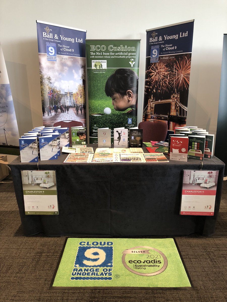 ballandyoung's tweet photo. Today we are exhibiting at the South Wales &amp; West flooring show at the incredible @ICCWales in Newport. Please pay us a visit to look at our award winning range of Cloud 9 underlays and discuss our sustainability story. #flooring #underlay #cloud9 #Sustainability https://t.co/tFzl44VFDJ