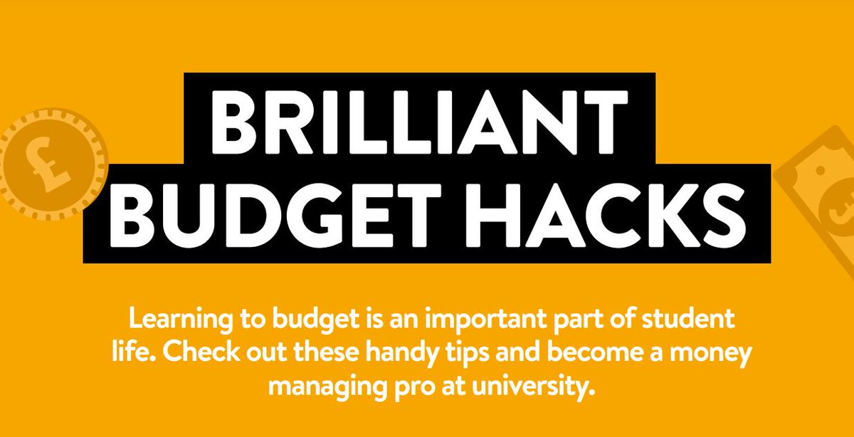 uniofeastanglia's tweet photo. 💰Learning to budget is an important part of student life. Check out these handy tips and become a money managing pro at university.
Brilliant Budget Hacks➡
https://t.co/rij1om0NZw
#studentmoneyweek https://t.co/LdTaeDu1UN