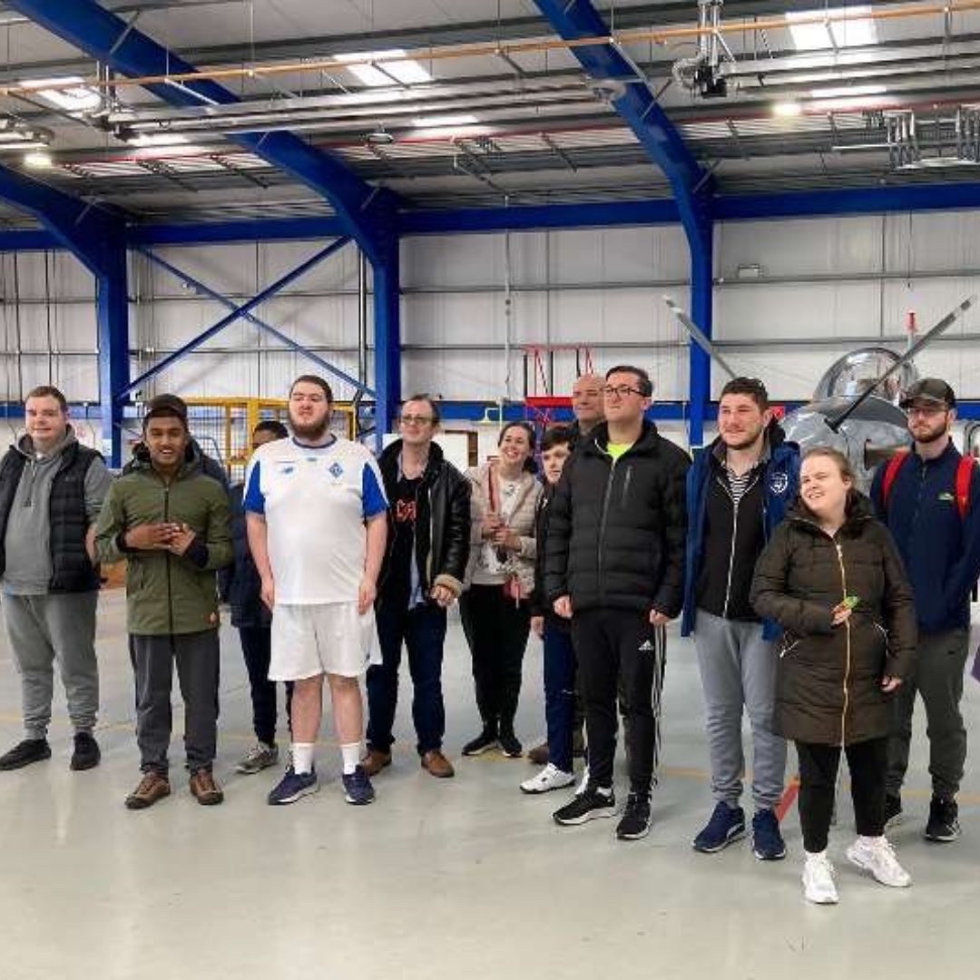 praxiscare's tweet photo. Our Mulhuddart Day Service team recently had the opportunity to explore the Baldonnel Aerodrome in Southwest Dublin. ☺️

The guys had a brilliant day &amp; a few were even brave enough to hold the resident falcon! 🤍 @HSELive 

#IntellectualDisabilityAwareness https://t.co/CyRxz3Ot6J
