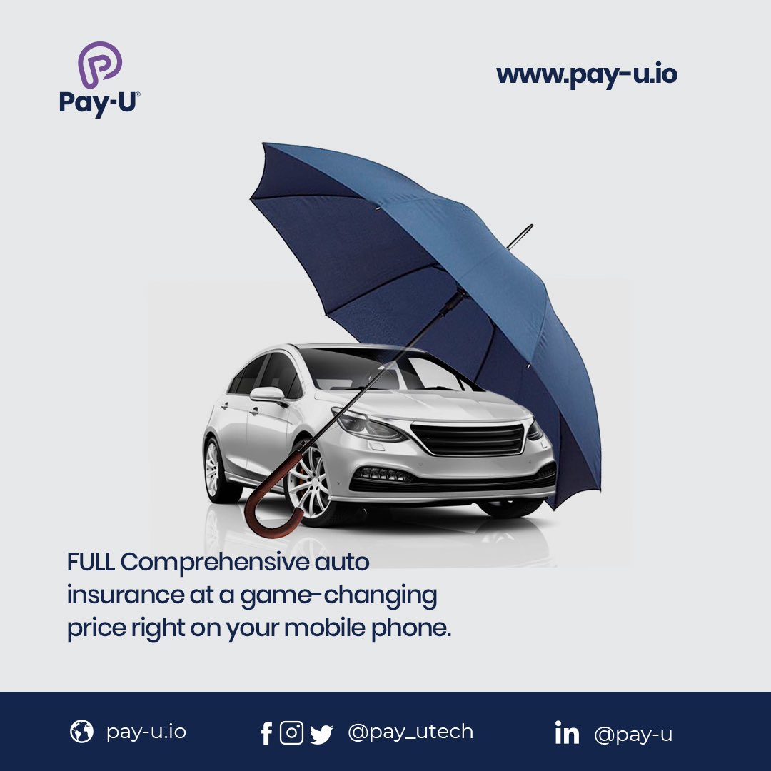 Pay_UTech's tweet image. Looking for a way to save money on auto insurance?

Pay-u is your go to. 

FULL Comprehensive auto insurance at a game-changing price right on your mobile phone.

To know more and join our waitlist visit pay-u.io

#autoinsurance #Insurtech #comprehensiveinsurances